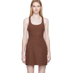 Girlfriend Collective Paloma Halter Dress – Brown, Women’s Size S